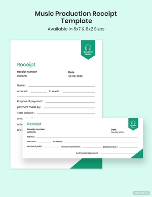 Music Production Receipt Template