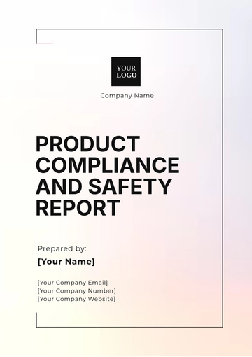 Free Product Compliance and Safety Report Template to Edit Online