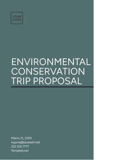 Free Environmental Conservation Trip Proposal Template to Edit Online