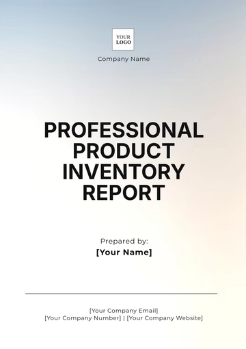 Free Professional Product Inventory Report Template to Edit Online