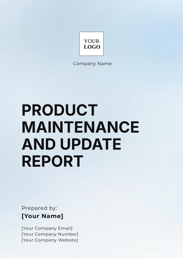 Free Product Maintenance and Update Report Template to Edit Online