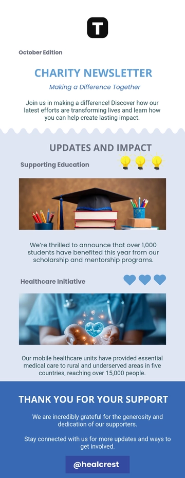 Free Charity Newsletter Template to Edit Online
