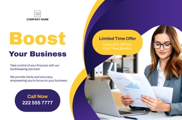 Free Bookkeeping Promotional Banner Template to Edit Online