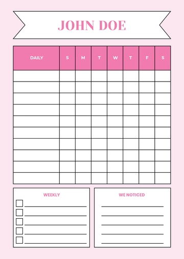 Free Colorful Hello Kitty Chore Chart Template to Edit Online