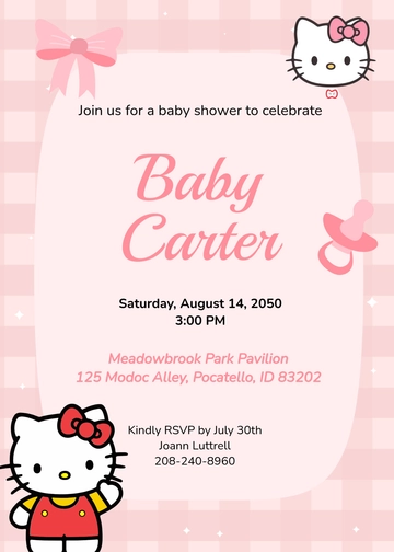 Free Hello Kitty Baby Shower Invitation Template to Edit Online