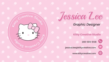 Free Professional Hello Kitty Business Card Template to Edit Online