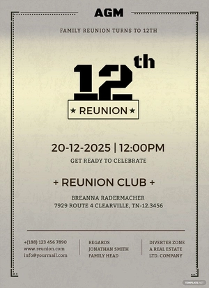 Elegant Family Reunion Invitation Template