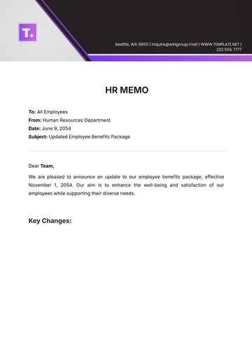 Free HR Memo Template to Edit Online