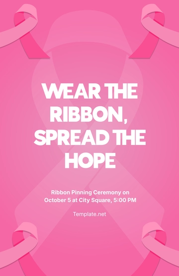 Free Breast Cancer Awareness Month Ribbon Poster Template to Edit Online