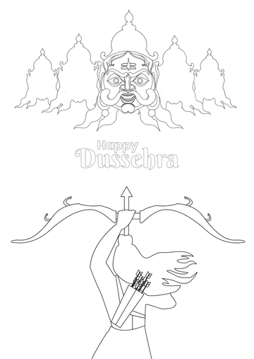 Free Dussehra Drawing Template to Edit Online