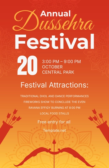 Free Dussehra Festival Template to Edit Online