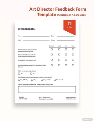 Art Director Feedback Form Template