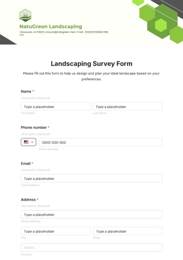 Free Landscaping Survey Form Template to Edit Online