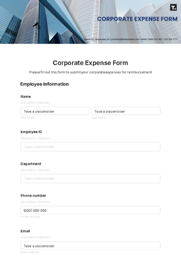Free Corporate Expense Form Template to Edit Online