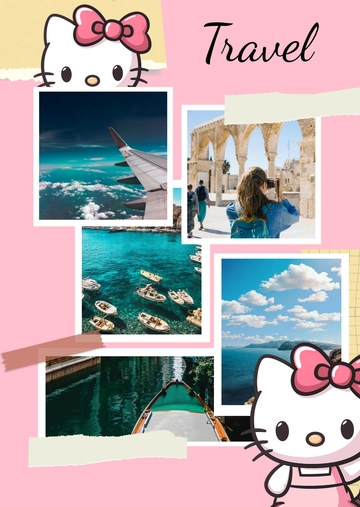 Free Modern Hello Kitty Scrapbook Template to Edit Online