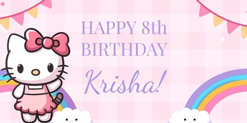 Free Hello Kitty Birthday Banner Template to Edit Online