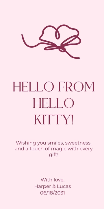 Free Hello Kitty Gift Tag Template to Edit Online