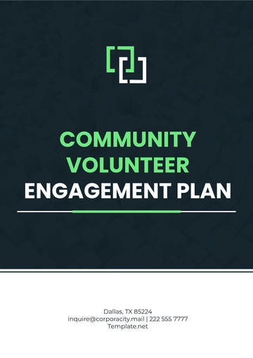 Free Community Volunteer Engagement Plan Template to Edit Online