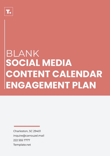Free Blank Social Media Content Calendar Engagement Plan Template to Edit Online