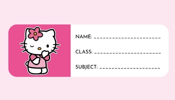 Free Aesthetic Hello Kitty Label Template to Edit Online
