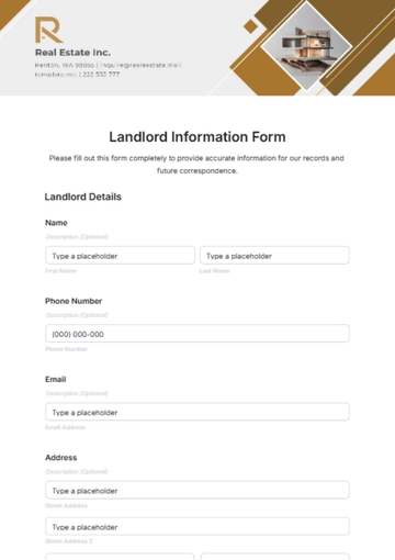 Free Landlord Information Form Template to Edit Online
