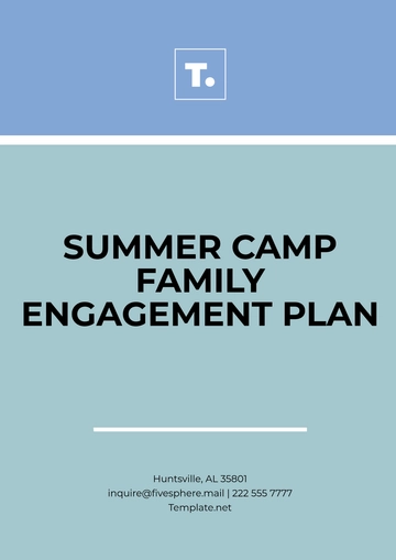Free Summer Camp Family Engagement Plan Template to Edit Online
