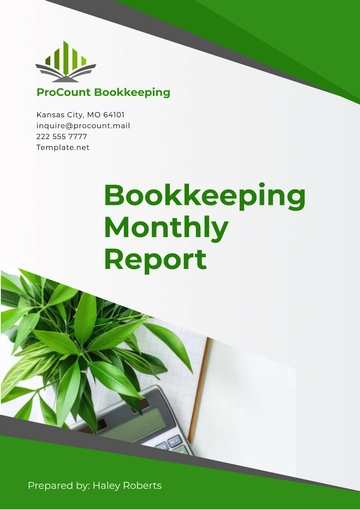 Free Bookkeeping Monthly Report Template to Edit Online