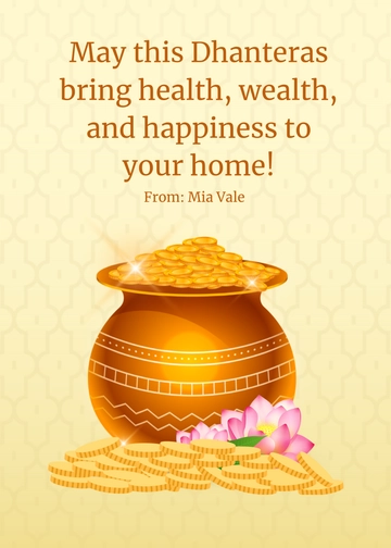 Free Dhanteras Greeting Card Template to Edit Online