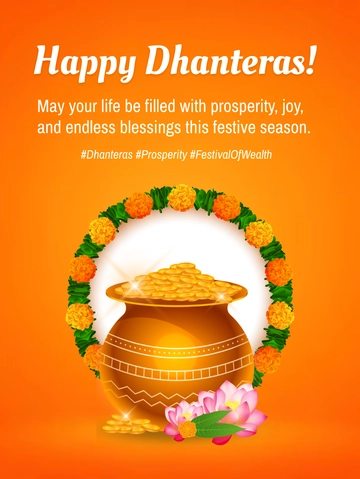 Free Dhanteras Social Media Post Template to Edit Online