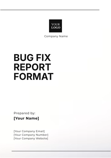 Free Bug Fix Report Format Template to Edit Online