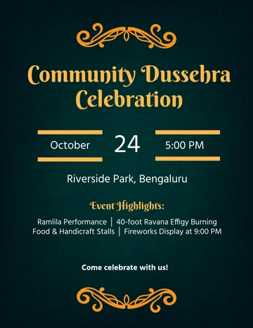 Free Dussehra Event Flyer Template to Edit Online