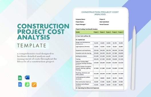 Construction Project Cost Analysis Template