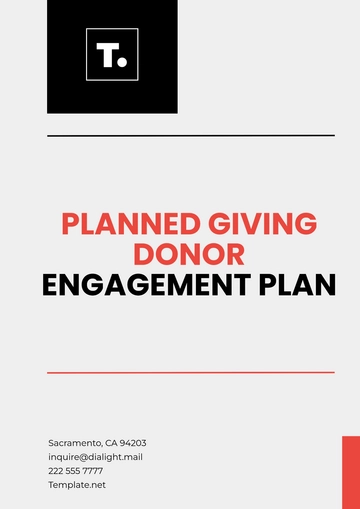Free Planned Giving Donor Engagement Plan Template to Edit Online