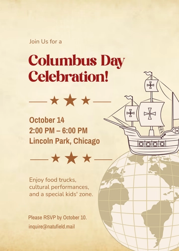 Free Columbus Day Invitation Template to Edit Online