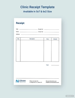 Clinic Receipt Template