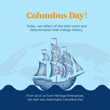 Free Columbus Day LinkedIn Post Template to Edit Online