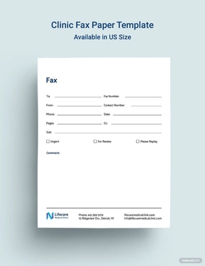 Clinic Fax Paper Template