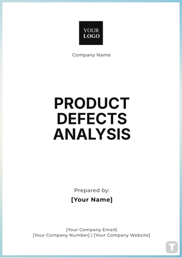 Free Product Defects Analysis Template