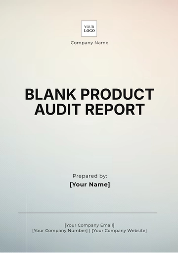 Free Blank Product Audit Report Template to Edit Online
