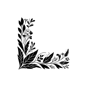 Free Black and White Corner Clipart to Edit Online