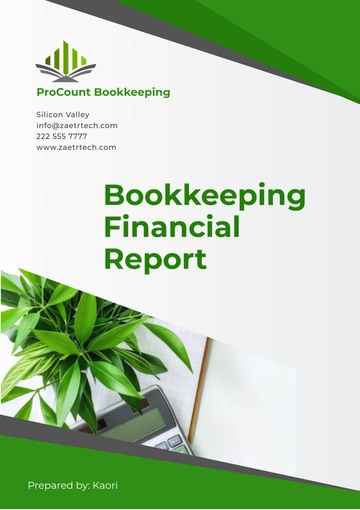 Free Bookkeeping Financial Report Template to Edit Online