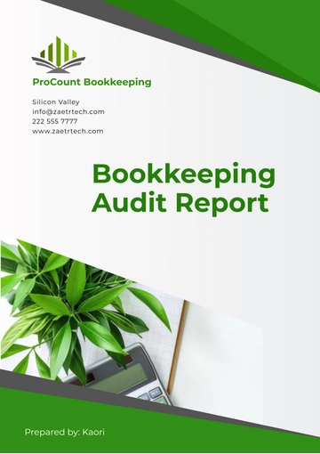 Free Bookkeeping Audit Report Template to Edit Online