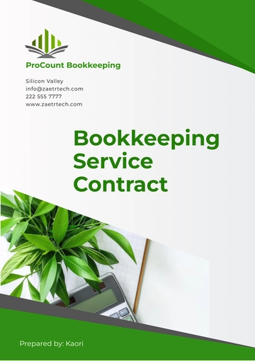 Free Bookkeeping Service Contract Template to Edit Online