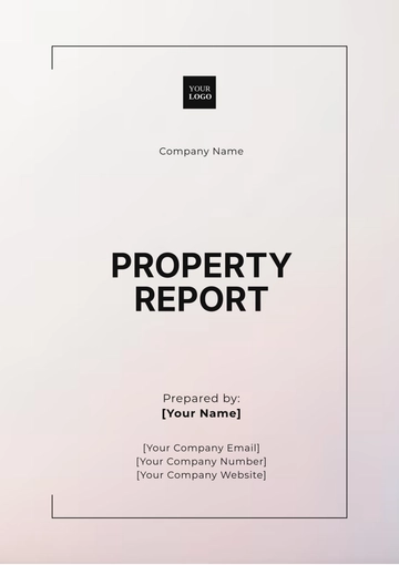 Free Property Report Template to Edit Online