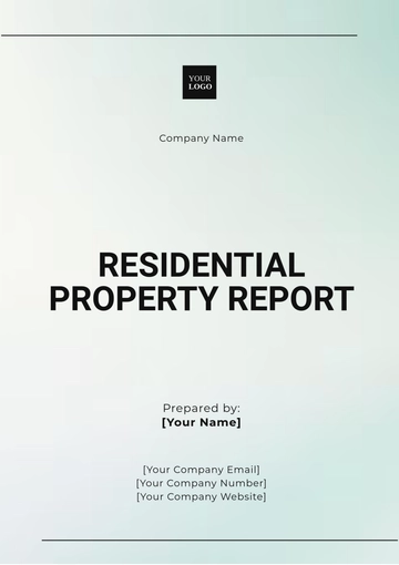 Free Residential Property Report Template to Edit Online