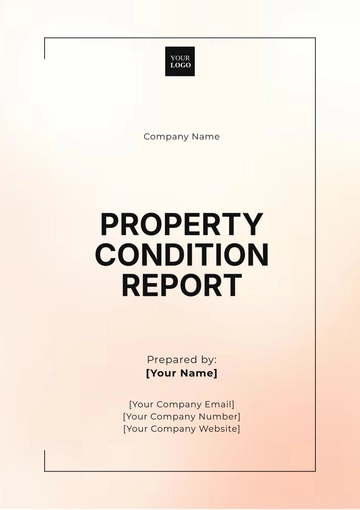 Free Property Condition Report Template to Edit Online