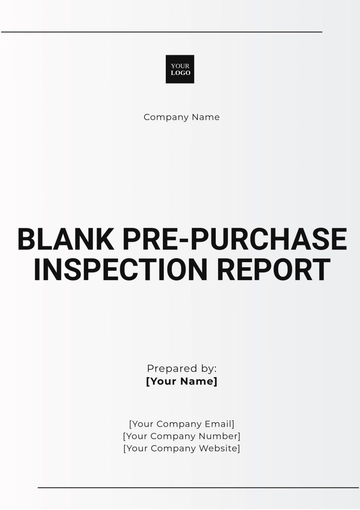Free Blank Pre-Purchase Inspection Report Template to Edit Online