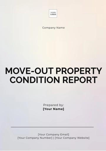 Free Move-Out Property Condition Report Template to Edit Online