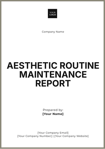 Free Aesthetic Routine Maintenance Report Template to Edit Online
