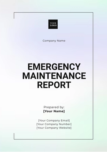 Free Emergency Maintenance Report Template to Edit Online